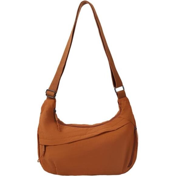 Handbags - Crescent Bags Nylon Hobo Bags Camel